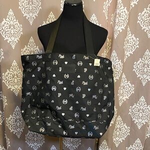 Pink Victoria’s Secret Stylish Black Tote Bag